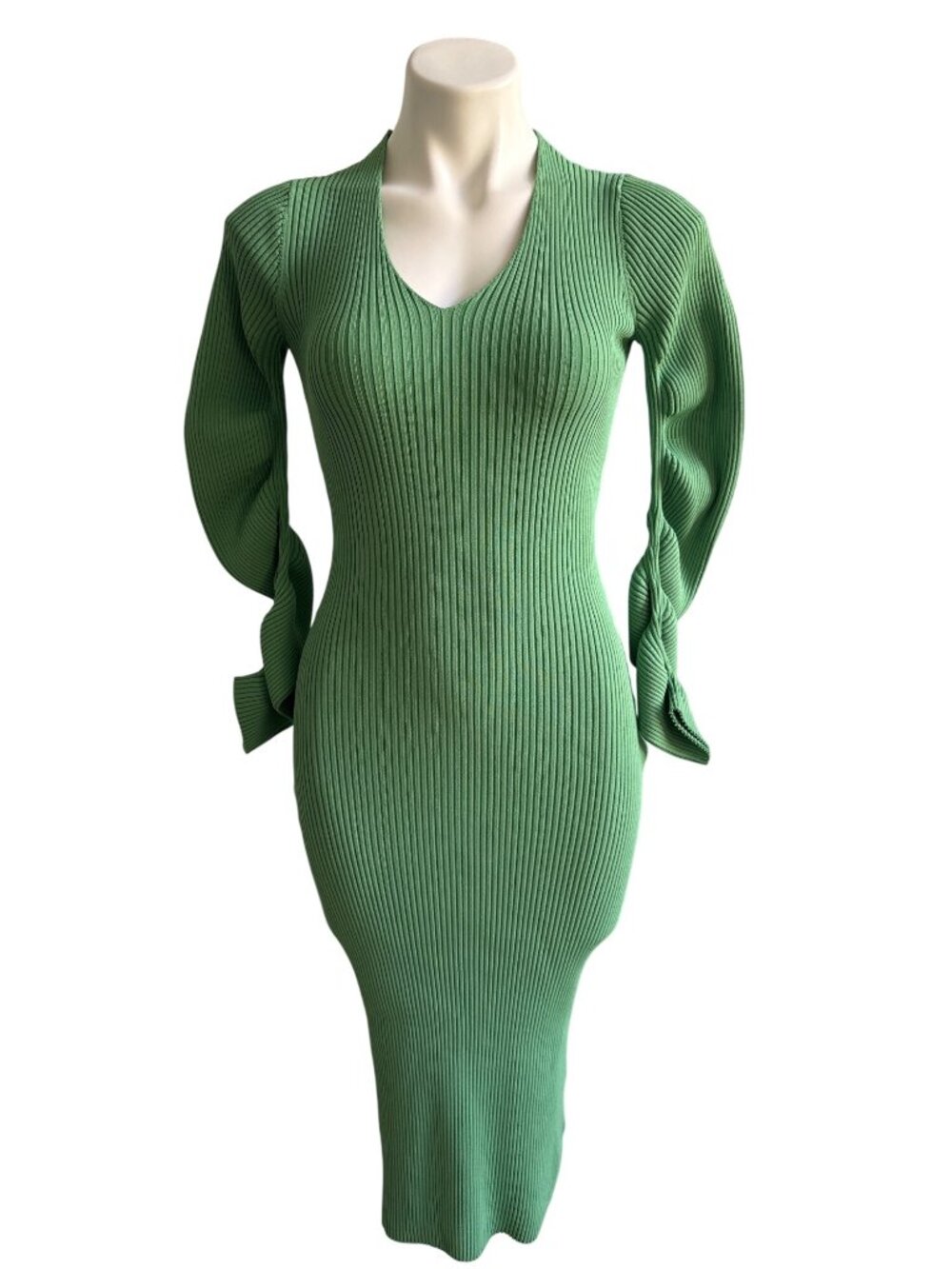 Viktoria & Woods Women's Aspen Green Transcendent Dress, Cocoon Sleeves Size M